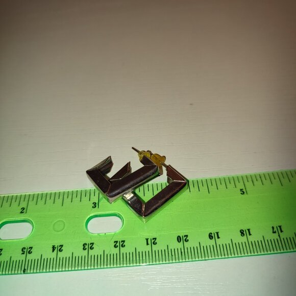 Square Silver Stud Earrings - Picture 6 of 7